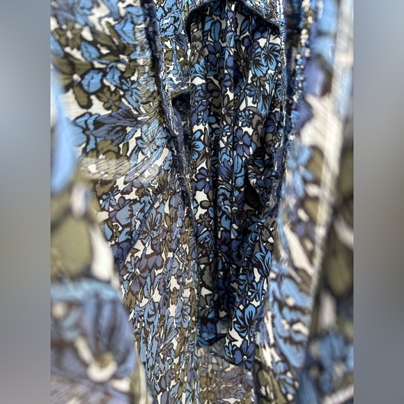 Veronica Beard Florencia Floral Maxi Dress Blue Multi Size 16 - Picture 4 of 15